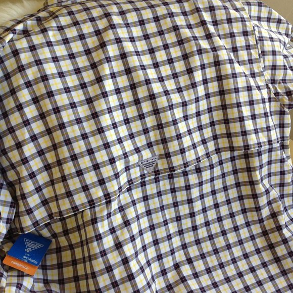 NWT Columbia PFG Fishing Gear Shirt Size 3X Omni Shade Plaid Short Sleeves - Picture 10 of 13